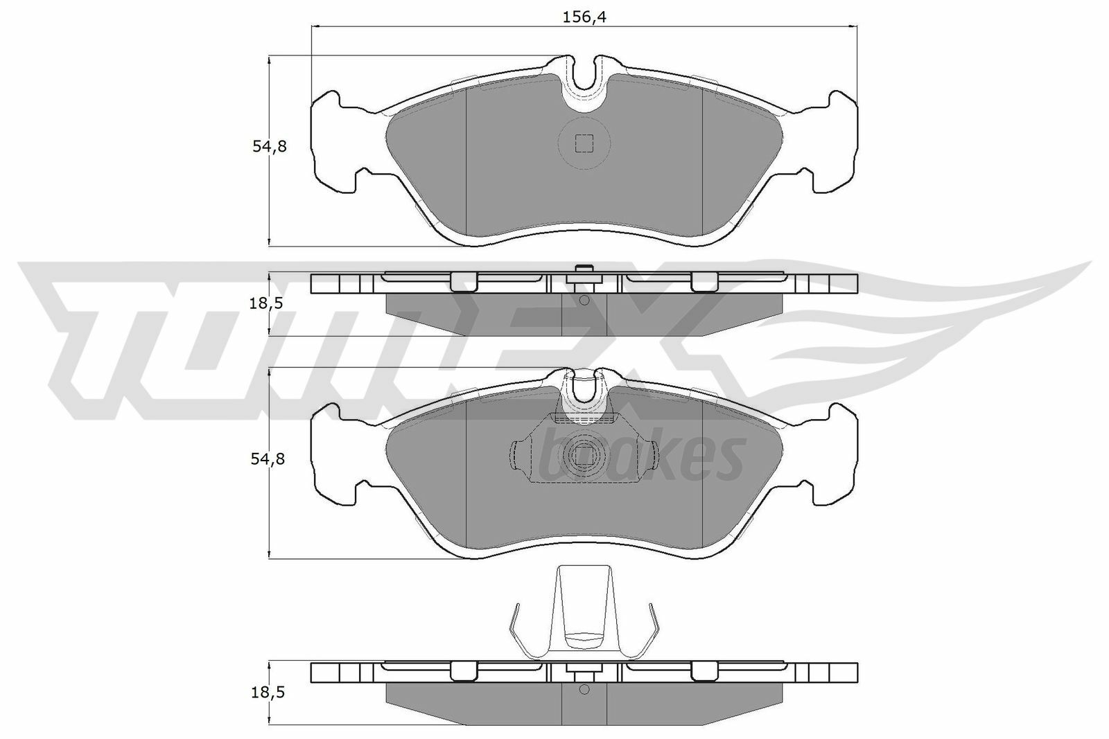 Sada brzdových destiček, kotoučová brzda TOMEX Brakes